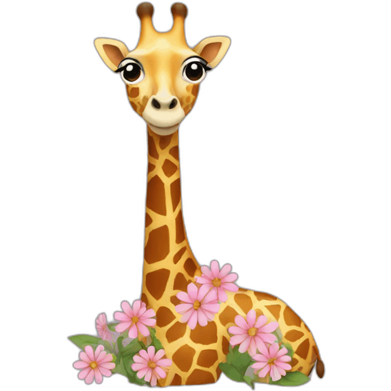 giraffe in flowers emoji