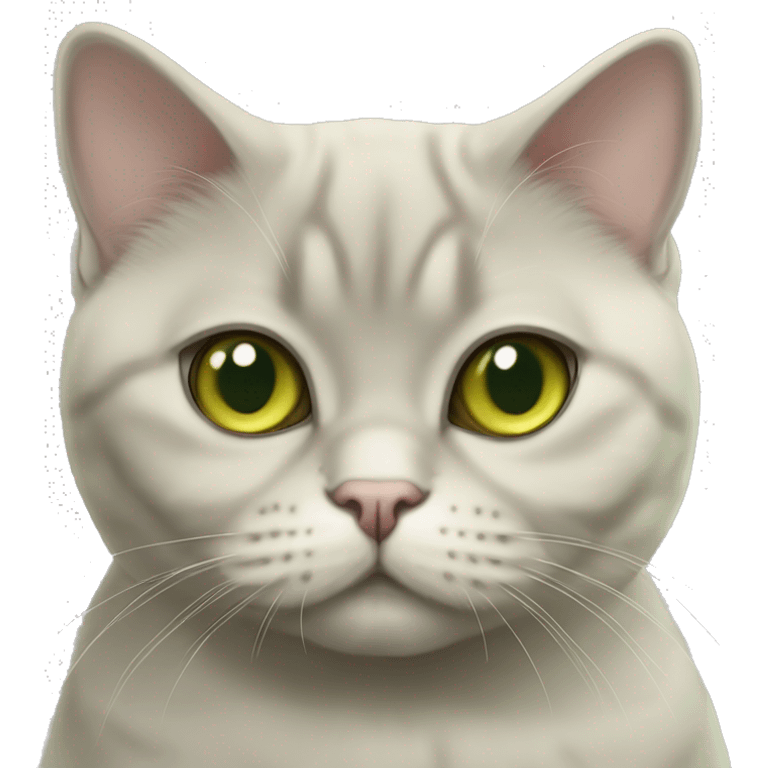 British fold shorthair gold chinchilla cat with light green eyes emoji