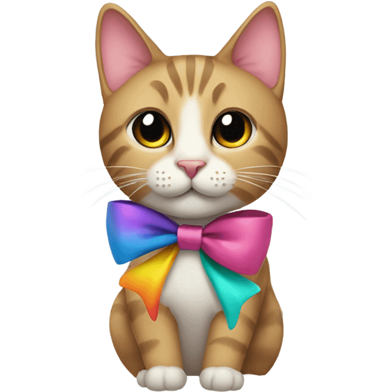 Cat wearing a bow emoji