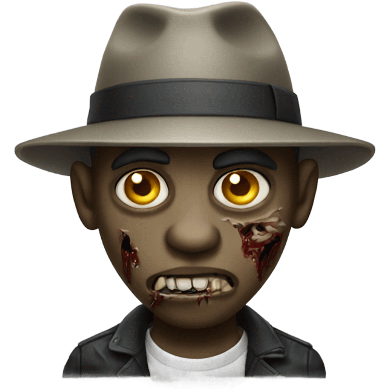 A street gangster version of a zombie emoji