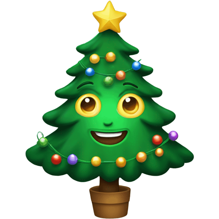 Happy Christmas tree emoji