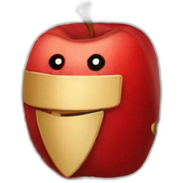 smiling red apple dressed as a knight emoji