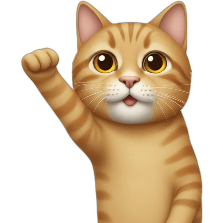 cat with human finger pointed up emoji