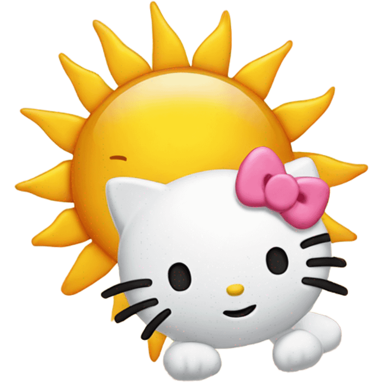 Sun and hello kitty emoji