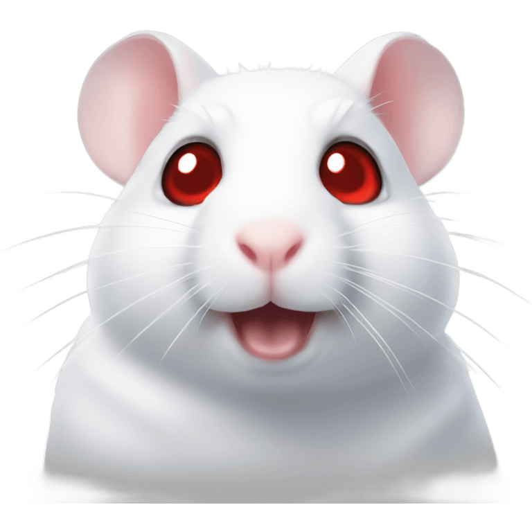 White hamster with red eyes emoji