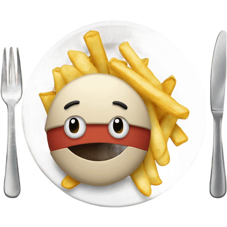 Kebab and chips on a plate emoji