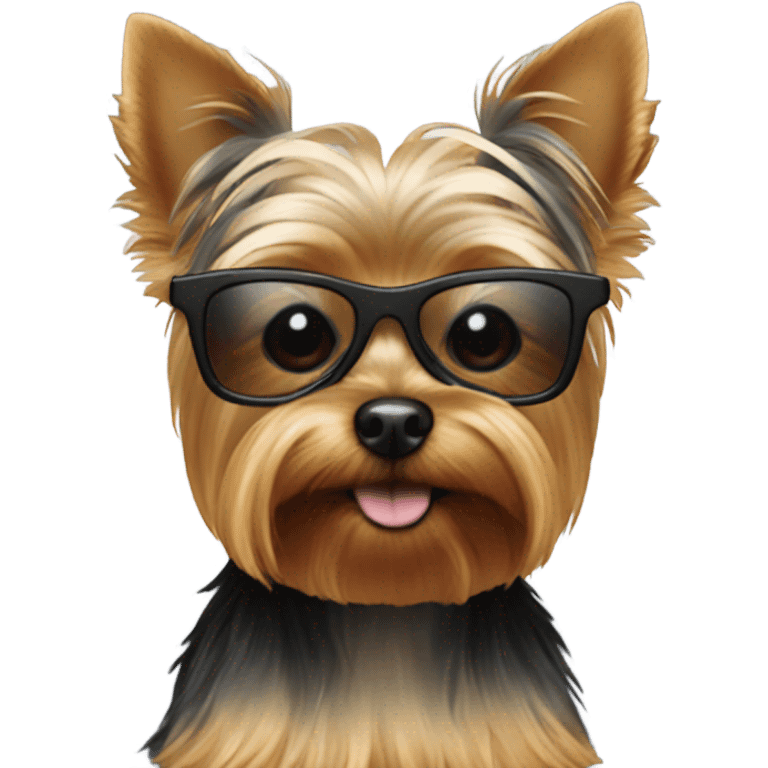 Yorkie wearing sun glasses emoji