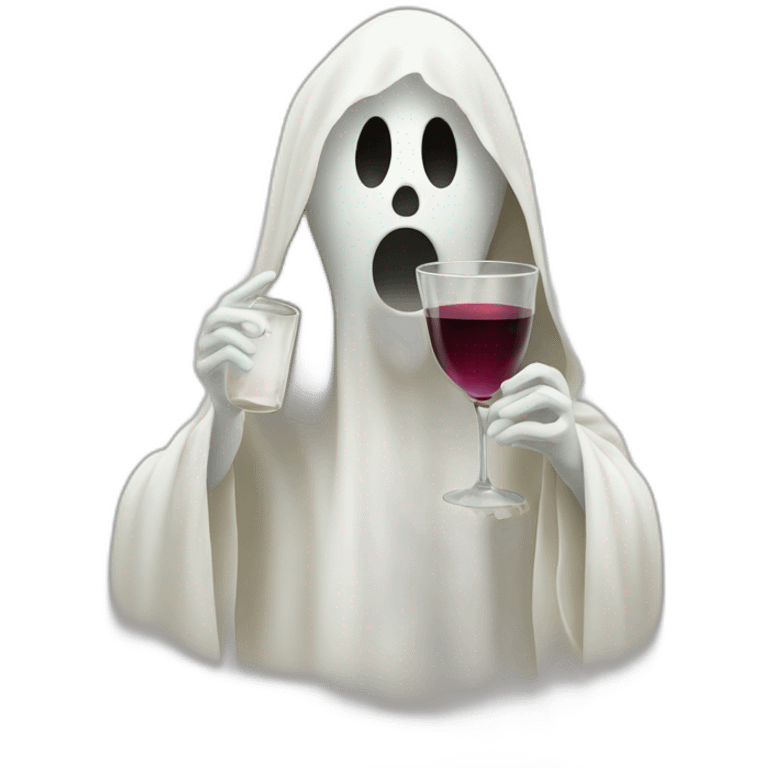 ghost drinking wine emoji