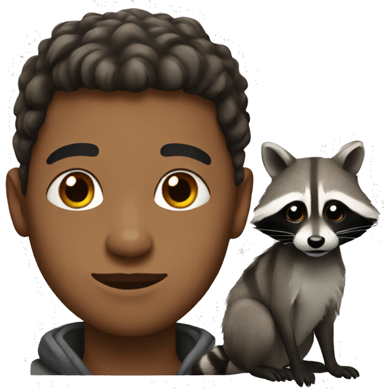 Human with raccoon head emoji