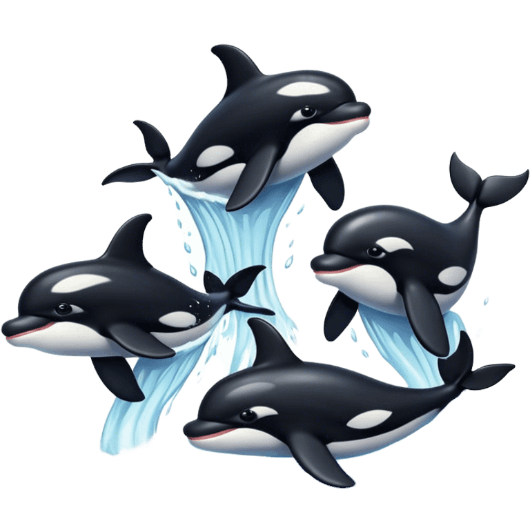 orca squad, 5 oras working in team emoji