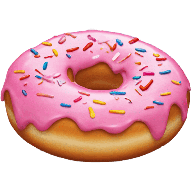 Donut with pink icing and heart sprinkles emoji