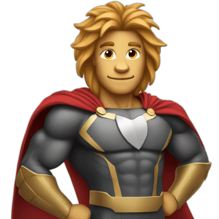 Super hero in lion emoji