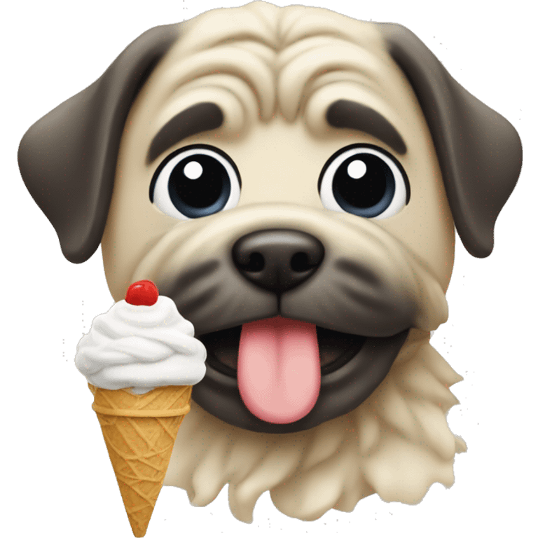 Mops eating ice cream  emoji