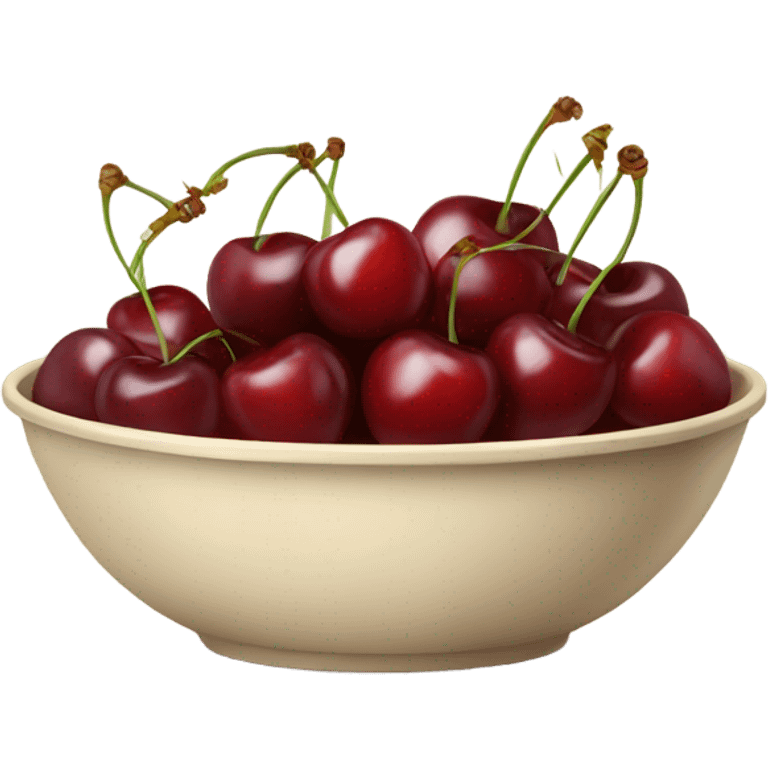 beige plate with cherries in it emoji