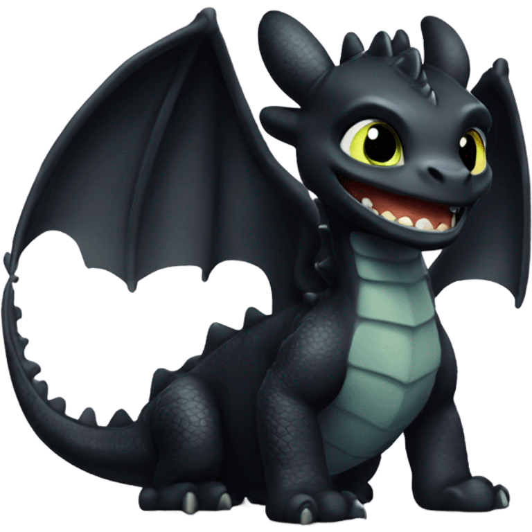 Toothless the dragon cute emoji