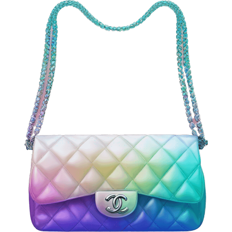 Iridescent gradient hue Chanel bag emoji