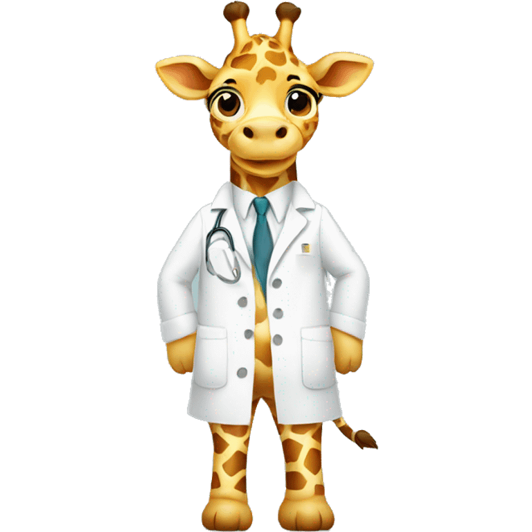 giraffe wearing lab coat emoji