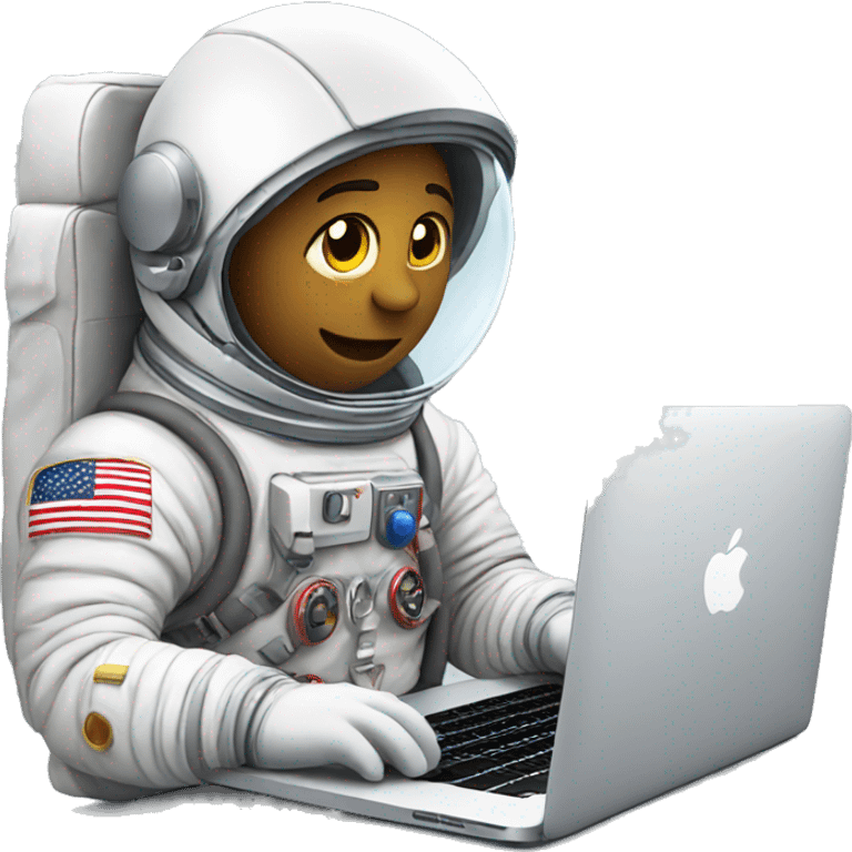 astronaut using a macbook emoji