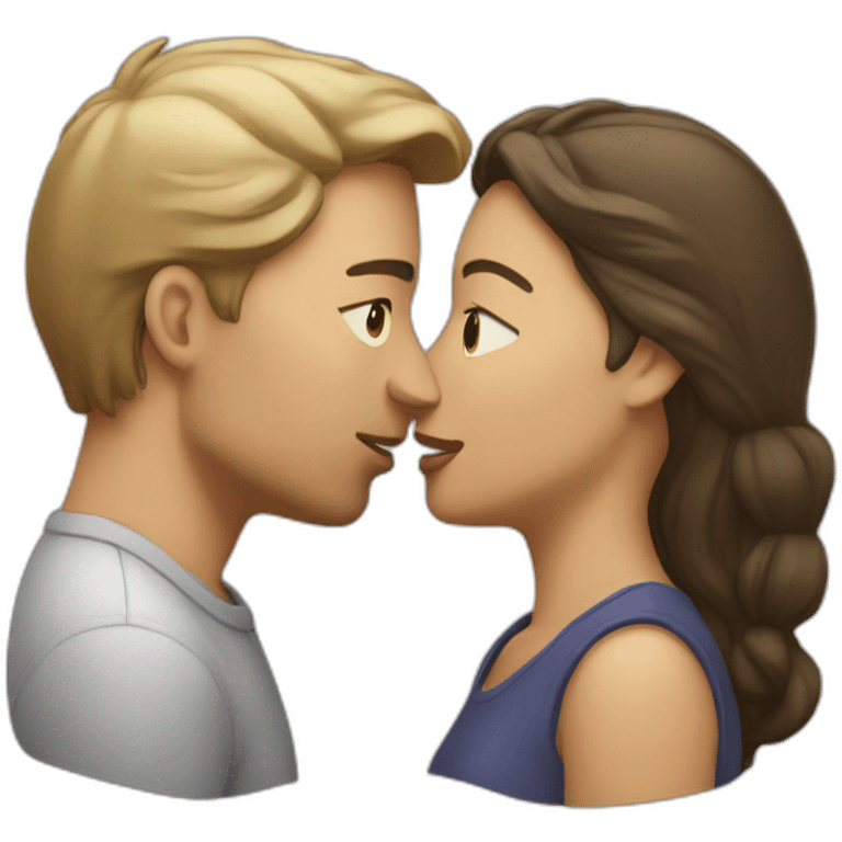 Woman and man kissing emoji