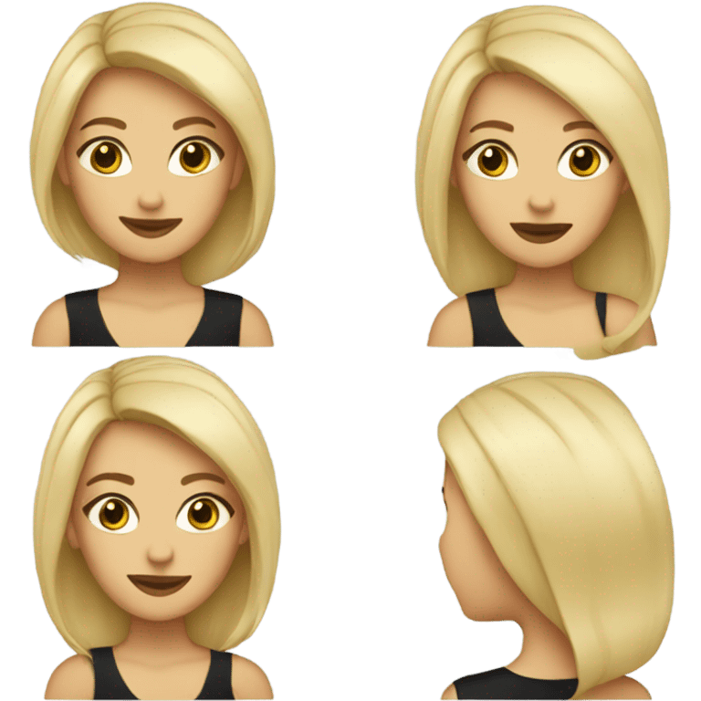 Blonde woman little black dress emoji