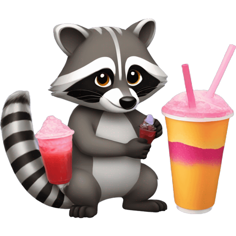 raccoon holding slurpee emoji