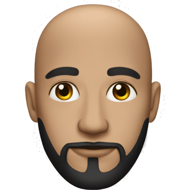 Bald man with black beard and face tattoo  emoji