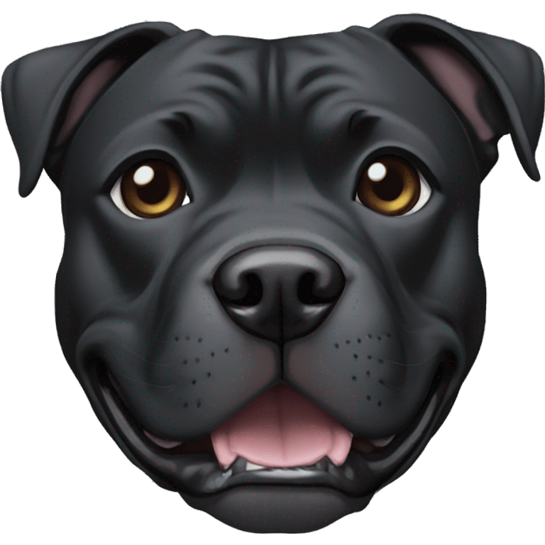 staffordshire bull terrier all black emoji