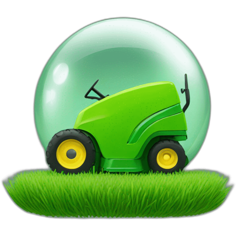 an eyeball with a green lawnmower reflection emoji