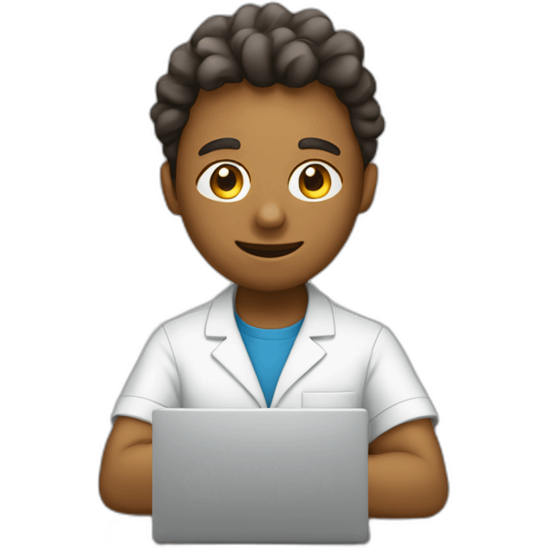 working hard on labtop emoji