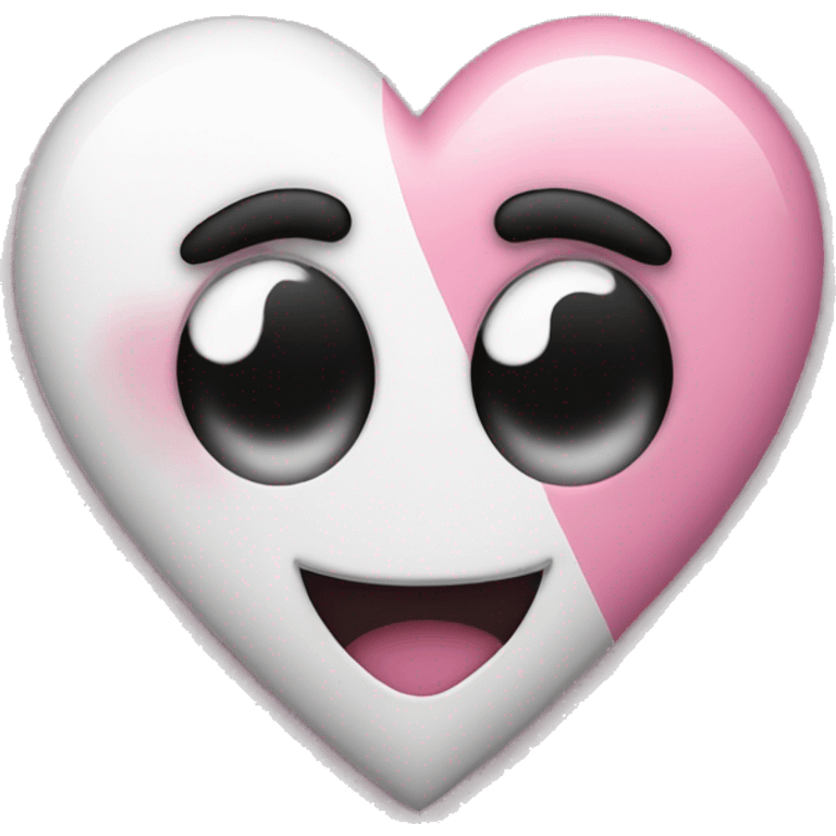 Pink black  white heart  emoji