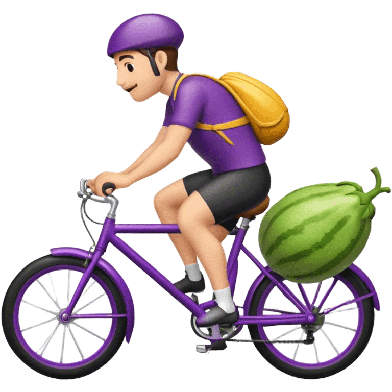 man riding bike on eggplant  emoji