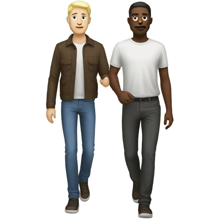 white skin man walking with his friend  emoji