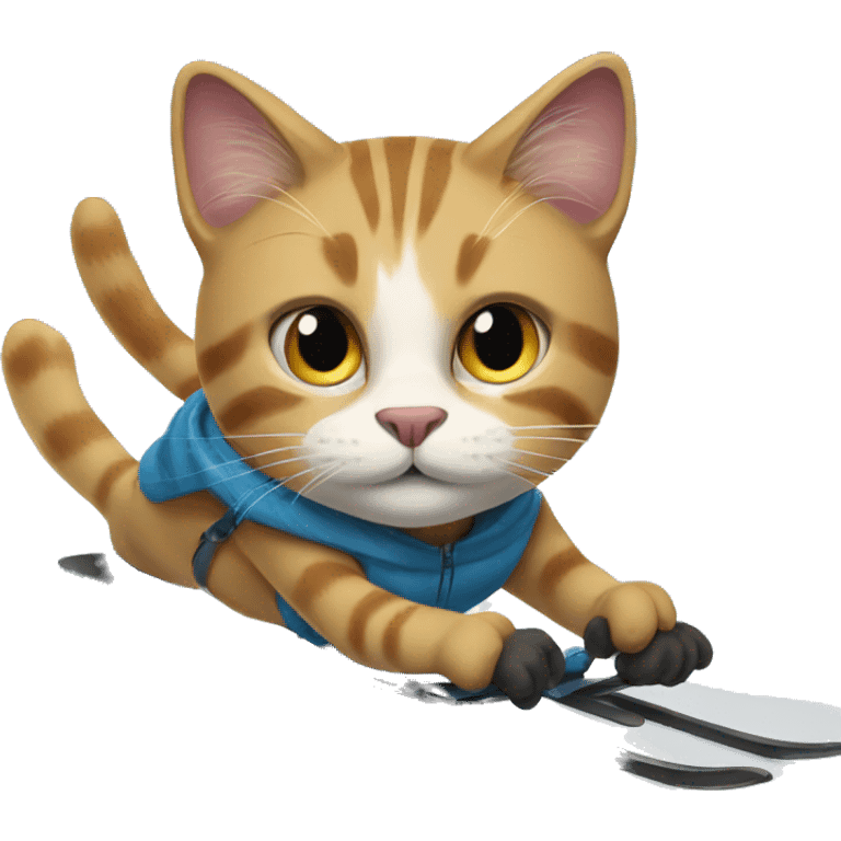 cat skiiing emoji