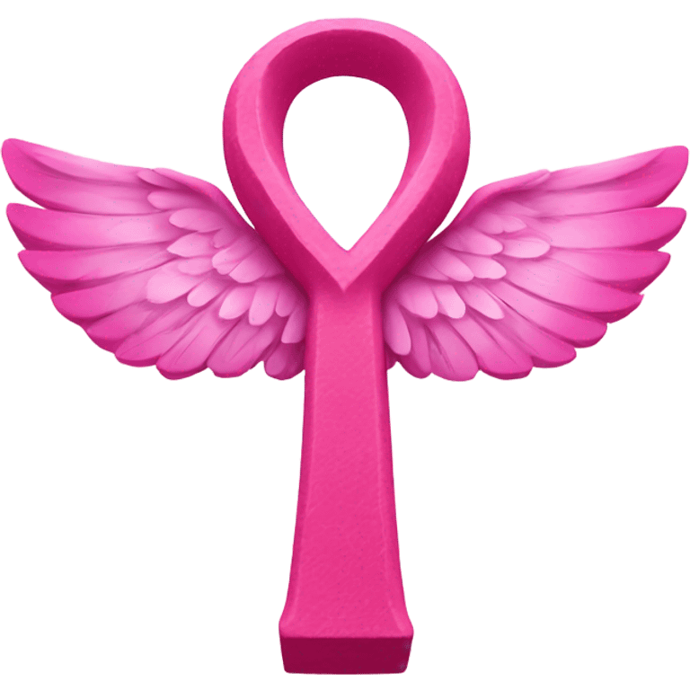 Pink ankh with wings  emoji