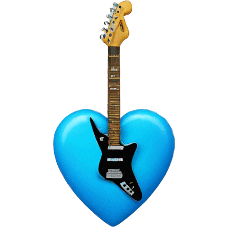 blue heart with electric guitar emoji