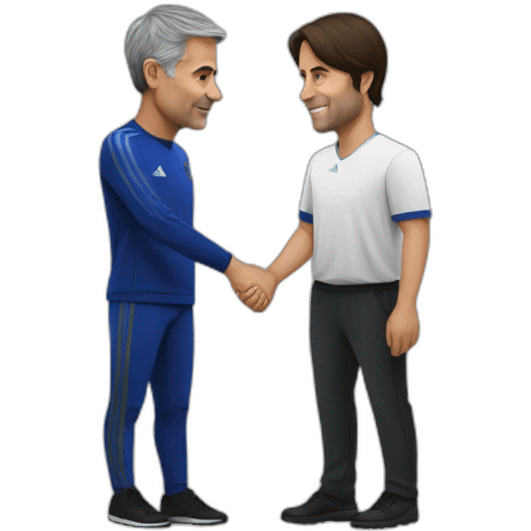 Mourinho holding hands with Conte emoji