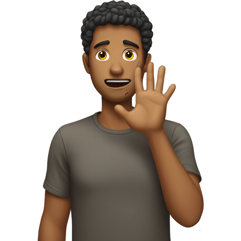 A guy taunting with his hand on his face emoji