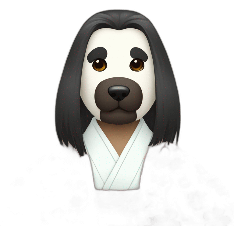 wearing-noh-doggy-mask-longhair-massive-guy-japanese-kimono emoji