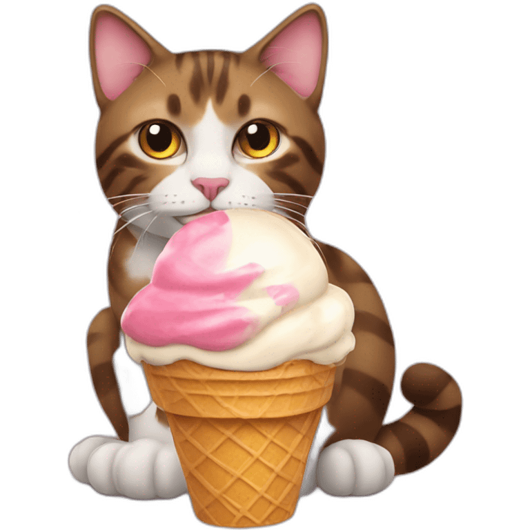 cat with an ice-cream emoji