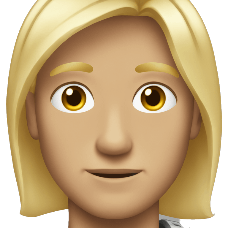 Blonde hair brown eyes solder man emoji