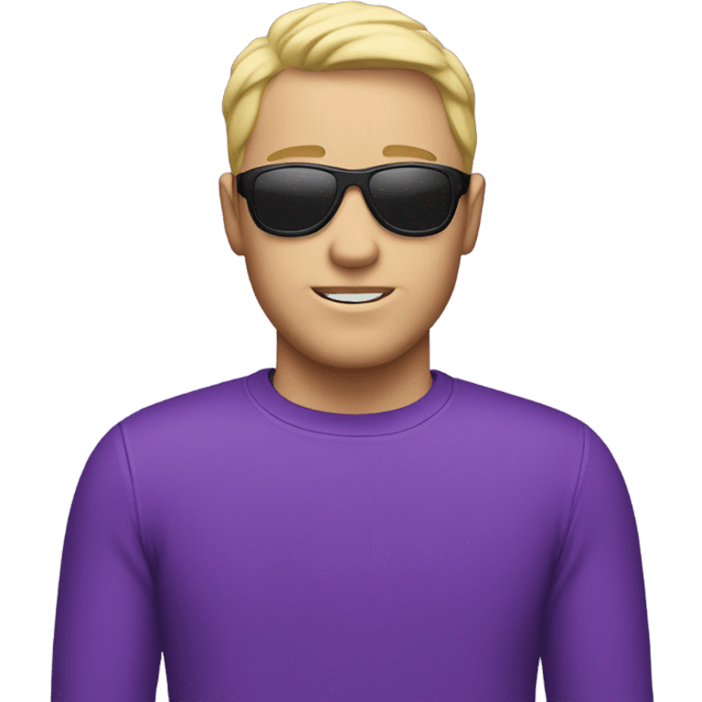 a white guy in a ski mask with a purple shirt  emoji