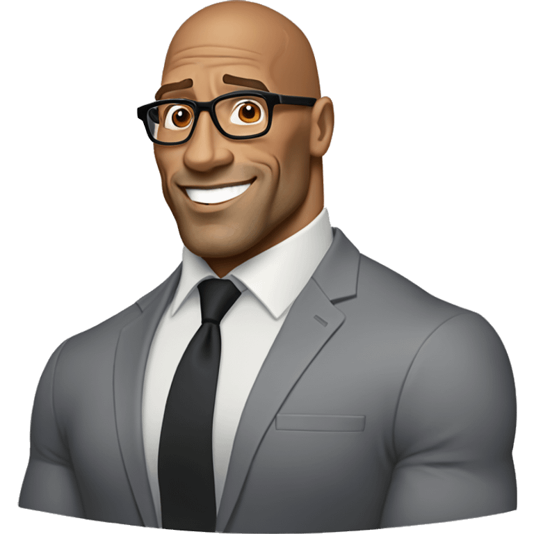 Dwayne the rock Johnson with a man with brown hair and glasses  emoji