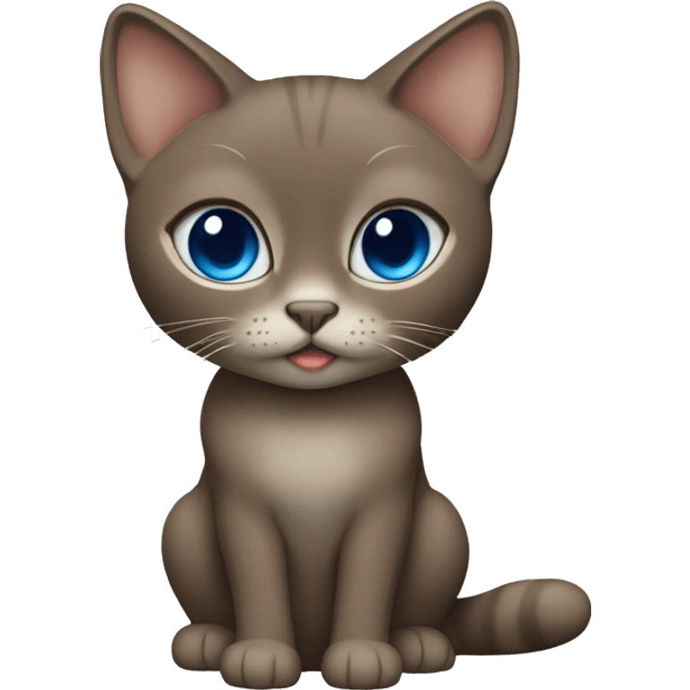 Dark Brown face - beige body and ears female thai cat with blue eyes  emoji