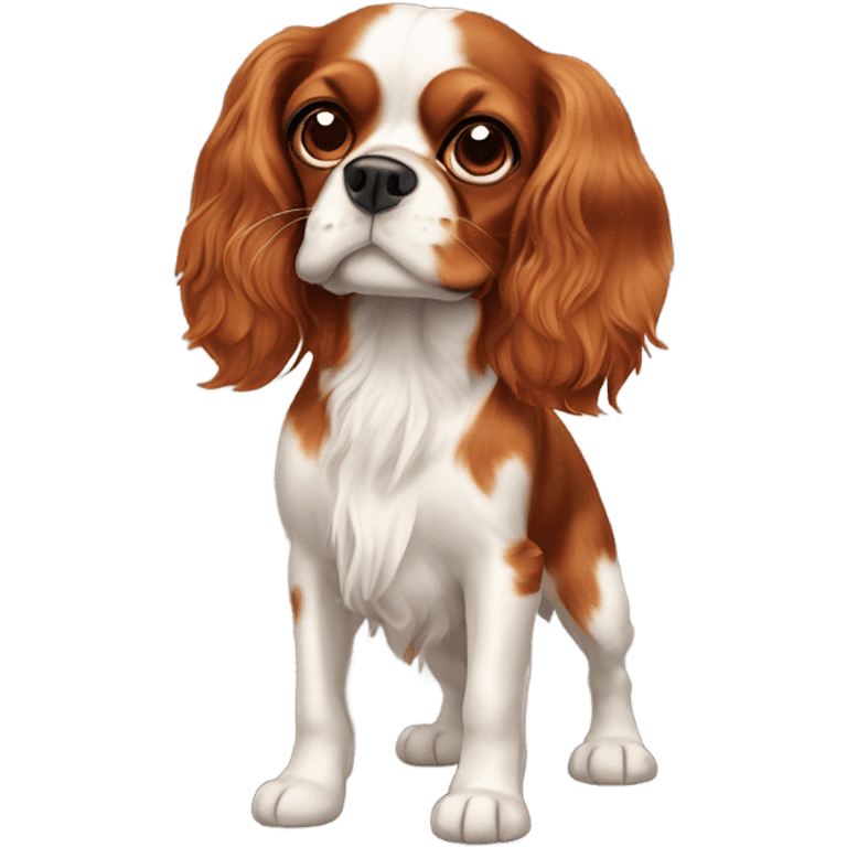 cavalier king charles spaniel with three spots on its head and a long snout emoji