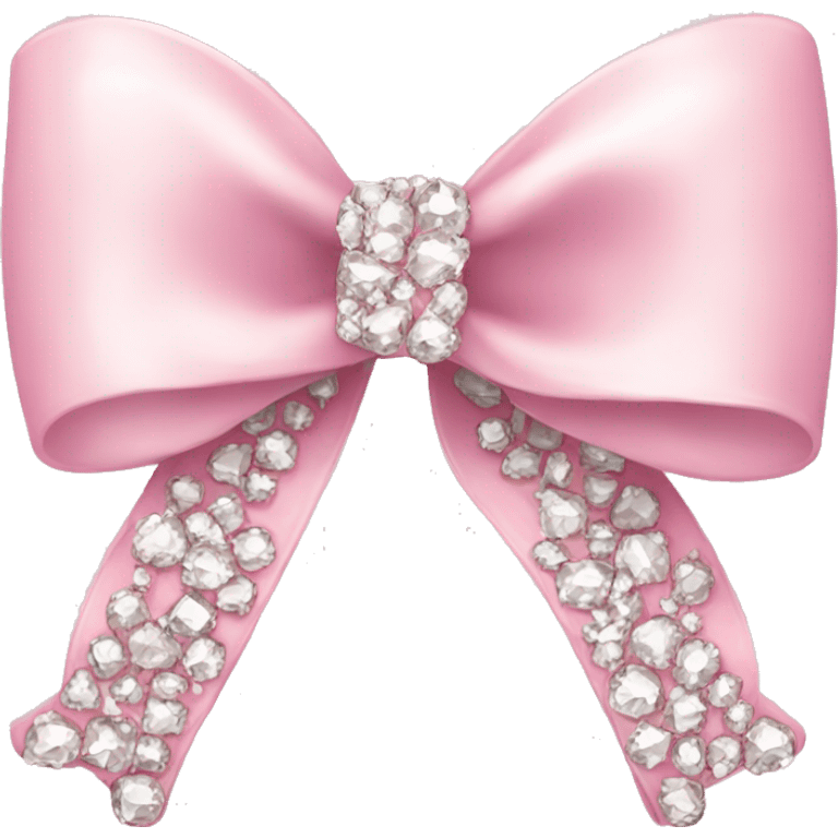 Light pink bow with diamonds emoji