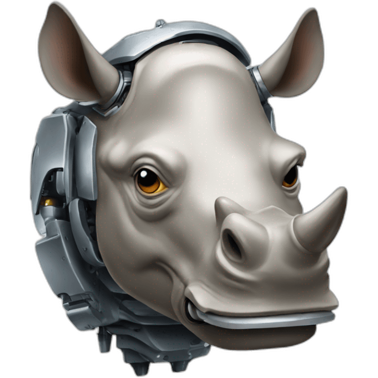 robotic rhinoceros head emoji