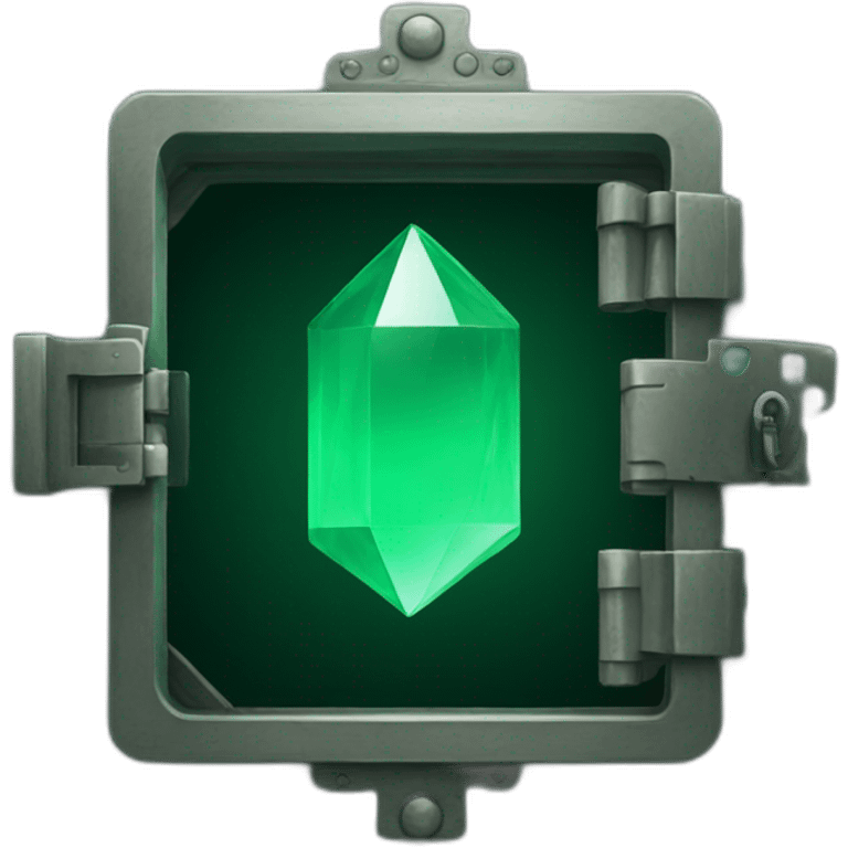 open safe in the middle of the emerald emoji