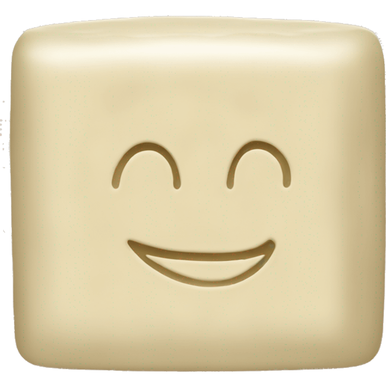 square beige soap with arabic writing in middle emoji