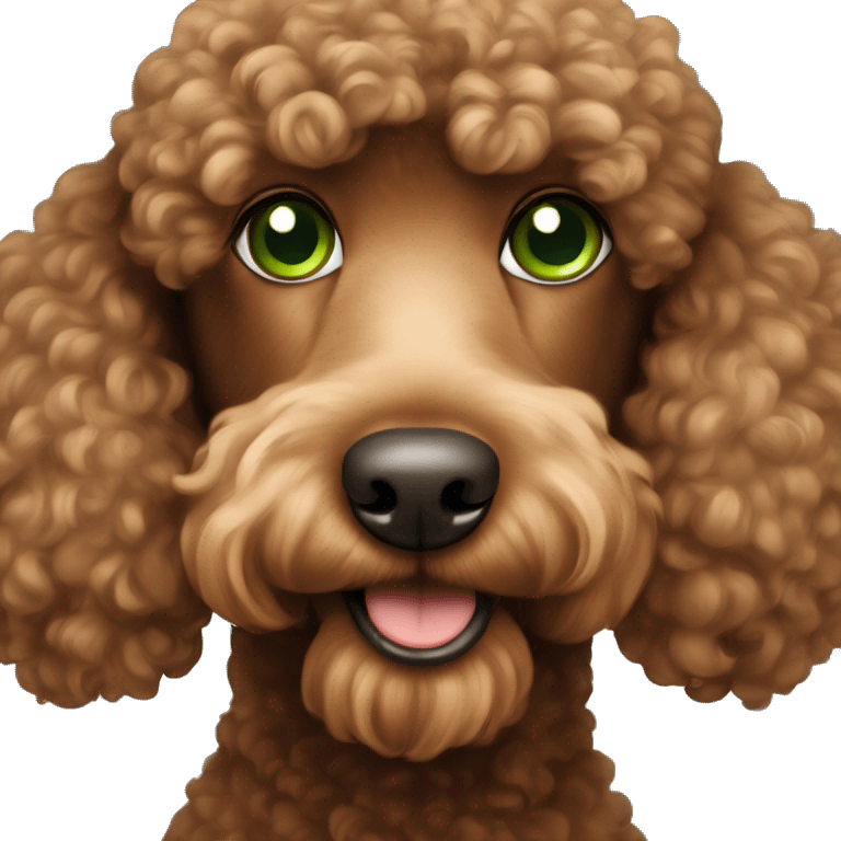 Brown Poodle with green eyes and brown nose  emoji