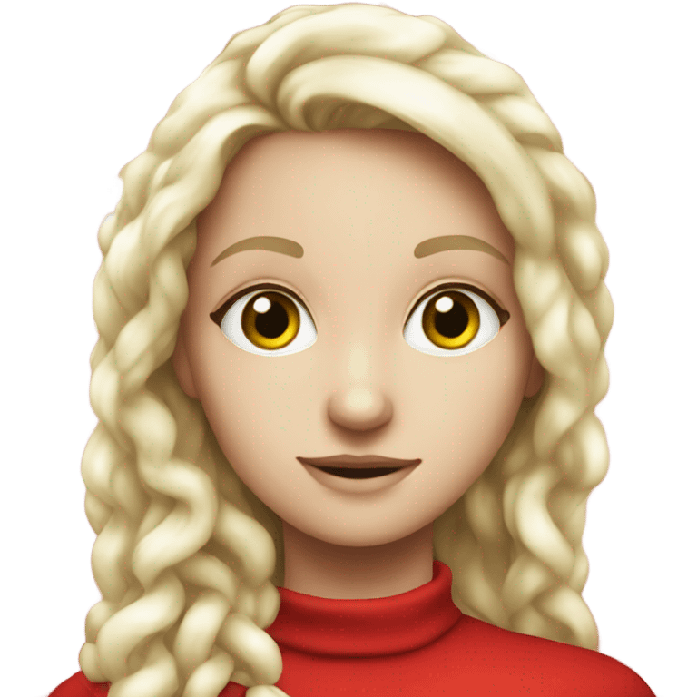 Pretty skinny white girl in red  Christmas emoji